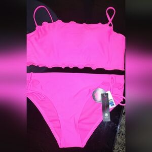 Neon Pink Two-Piece Bikini Set New With Tags L/XL